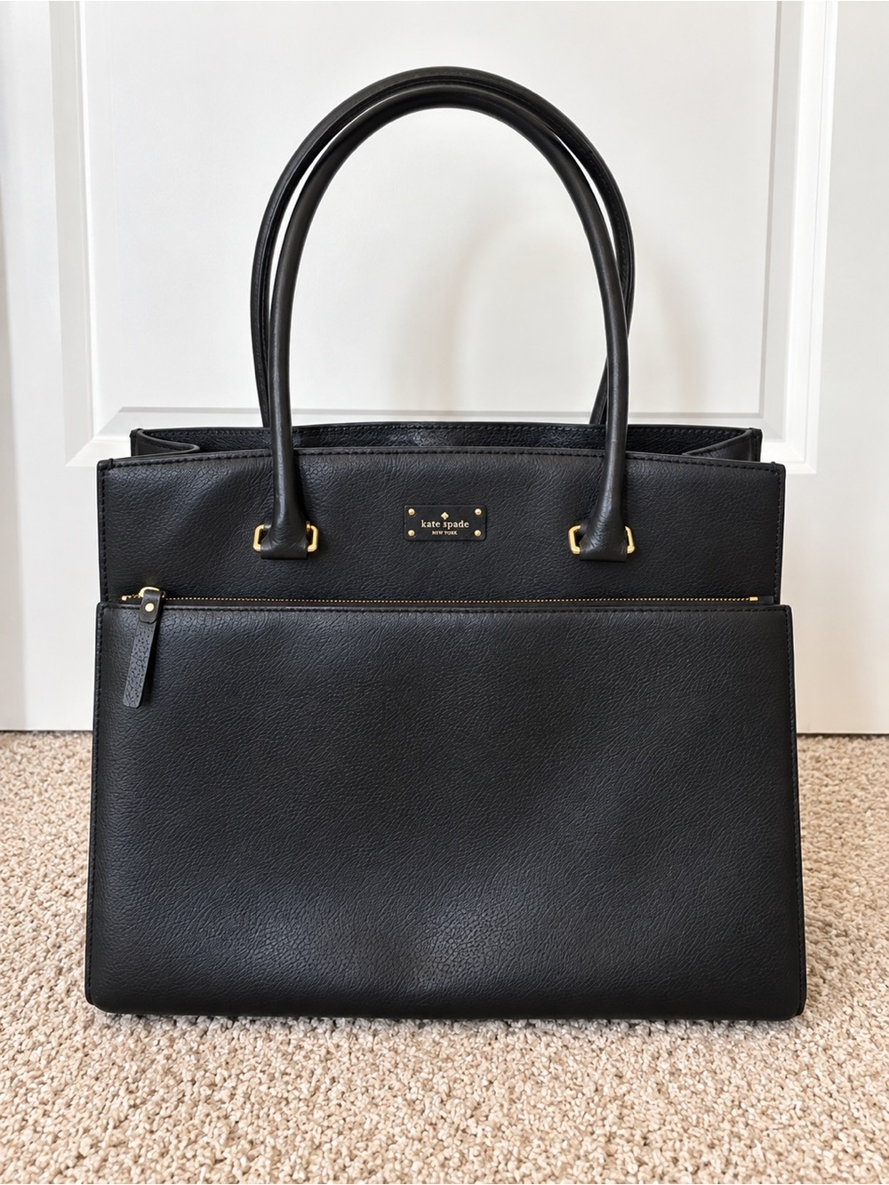 Kate Spade Black Structured Tote / Work Bag